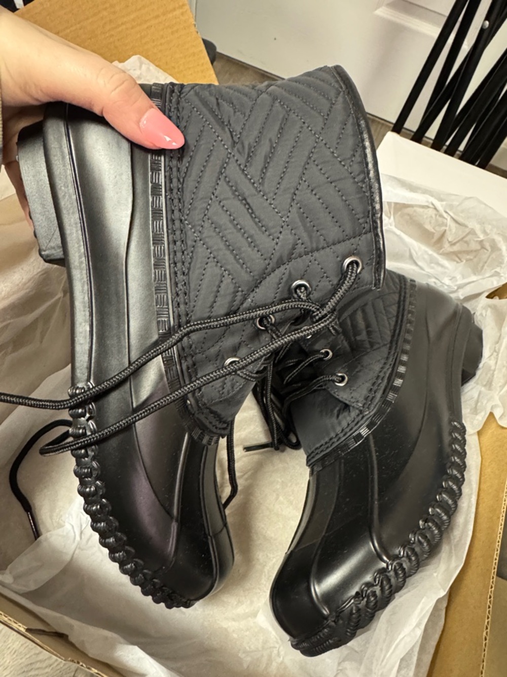 Size 9 WIDE - CLOUDWALKERS - Mona Quilted Weather Boot Black NEW - Picture 9 of 13